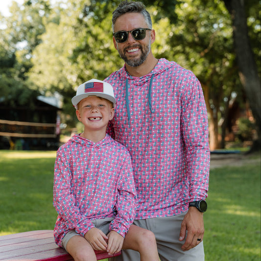 Father and Son Bundle - Performance Hoodie - American Flag Print