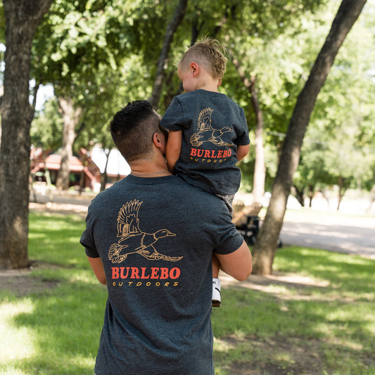 Father and Son Bundle - Short Sleeve Tee - Duck Wild - Heather Black