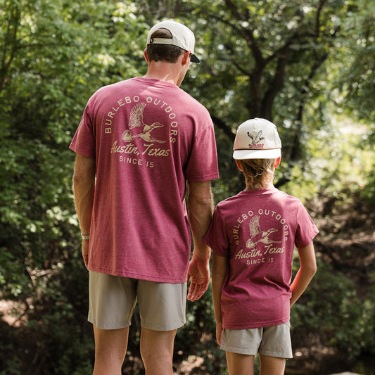 Father and Son Bundle - Short Sleeve Tee - Classic Duck - Heather Red