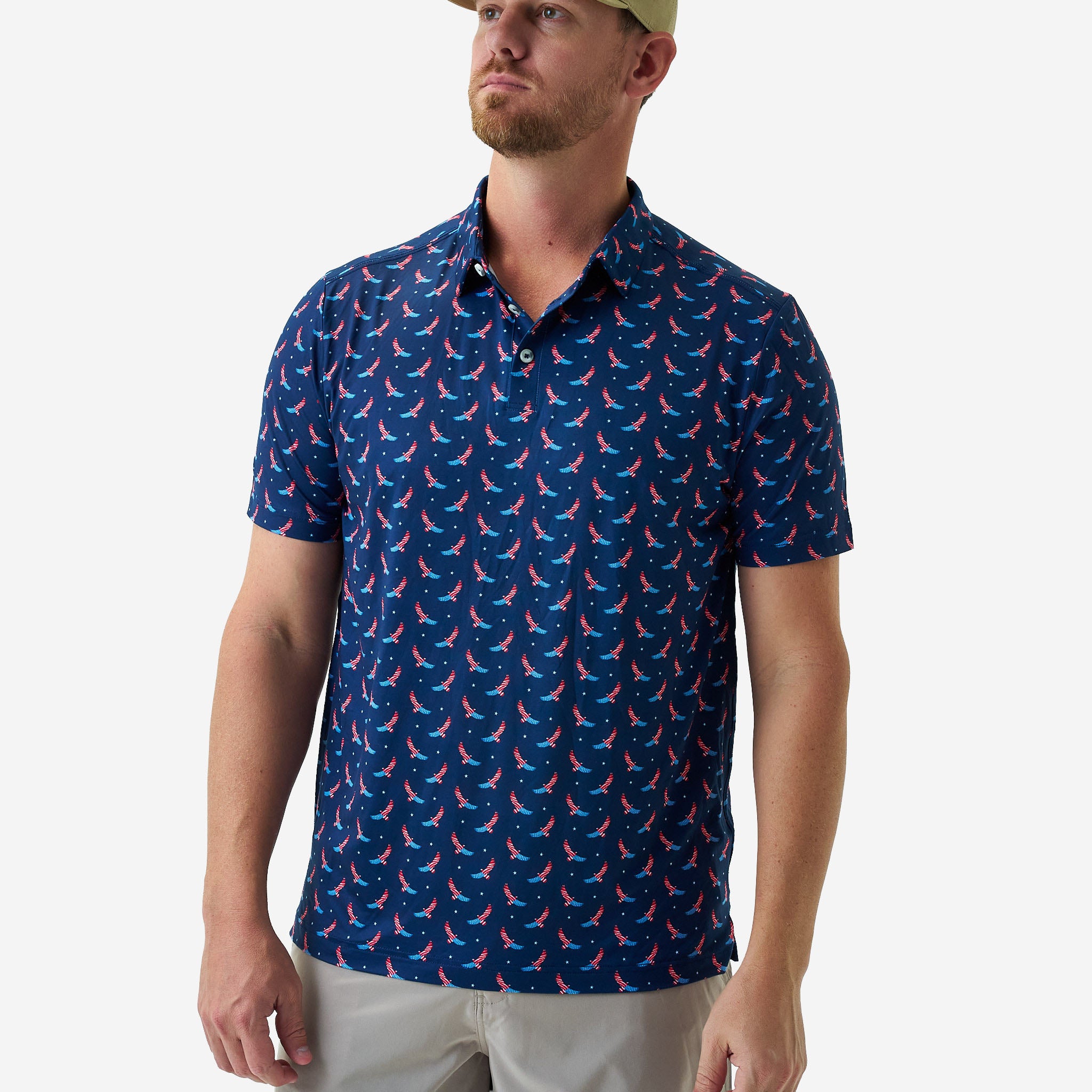 USA Eagle Navy Performance Polo | BURLEBO