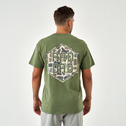 Short Sleeve Tee - Rad Dad Deer Camo - Heather Olive