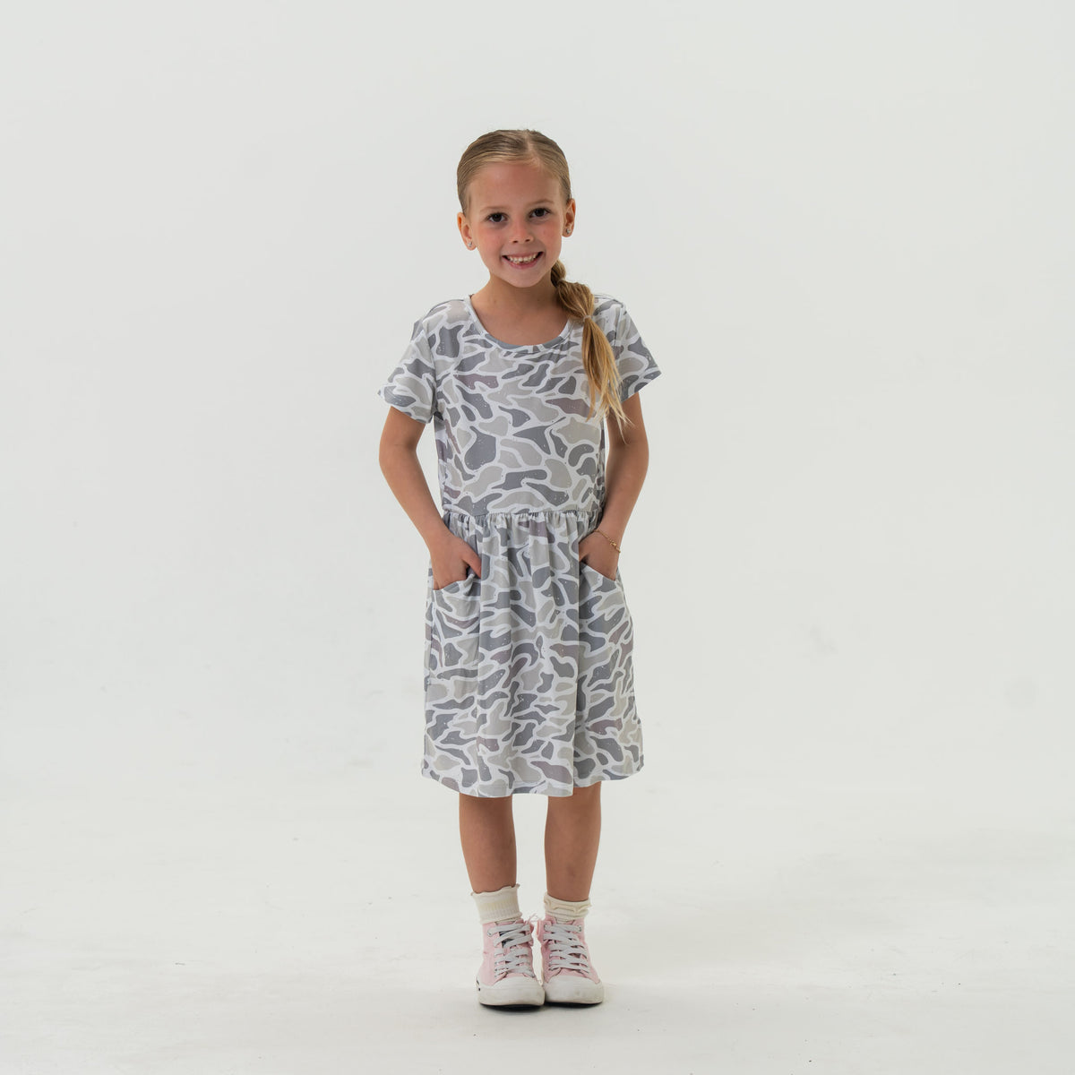 Youth Moxie Dress - White Camo