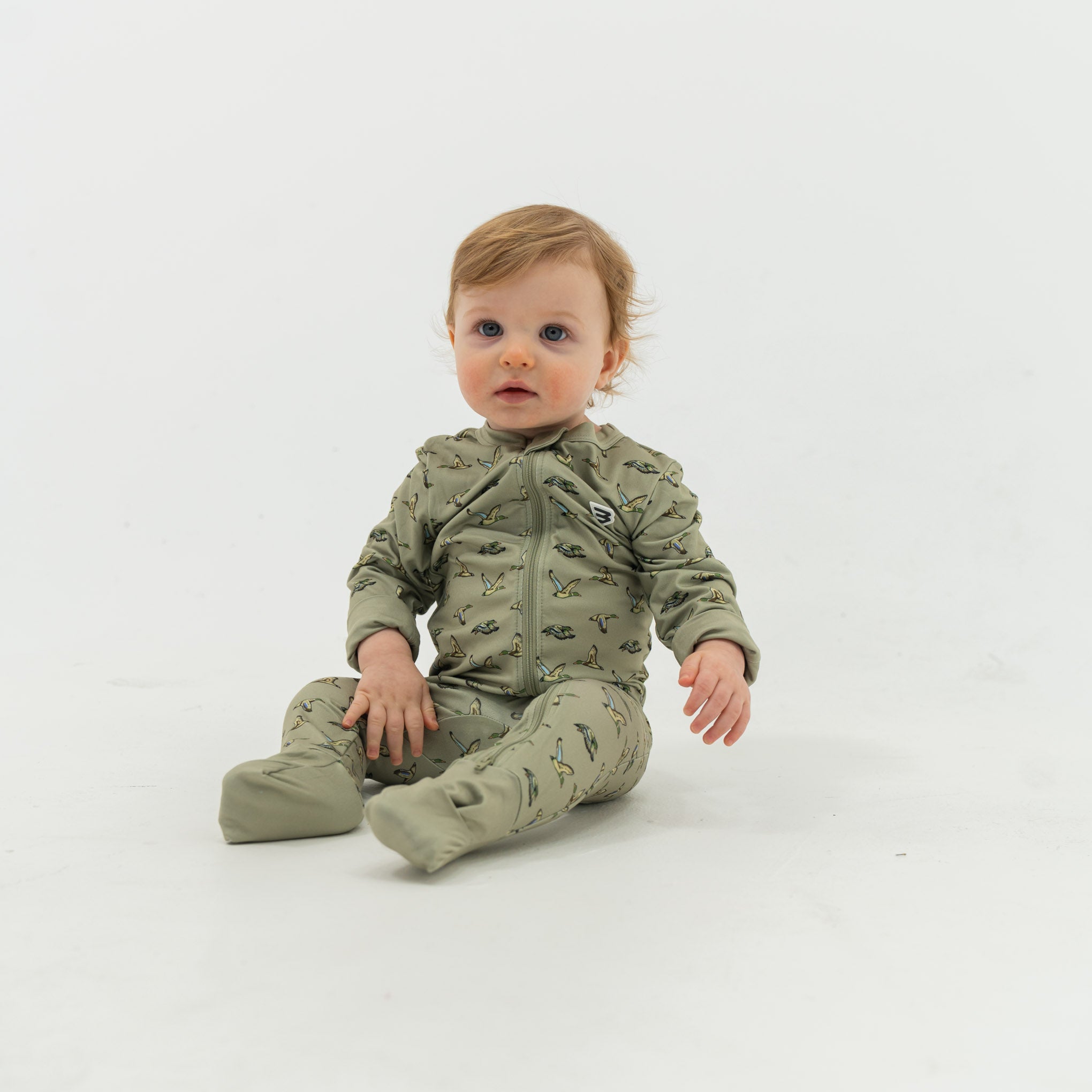Baby Zip Up - Flying Ducks Green – BURLEBO