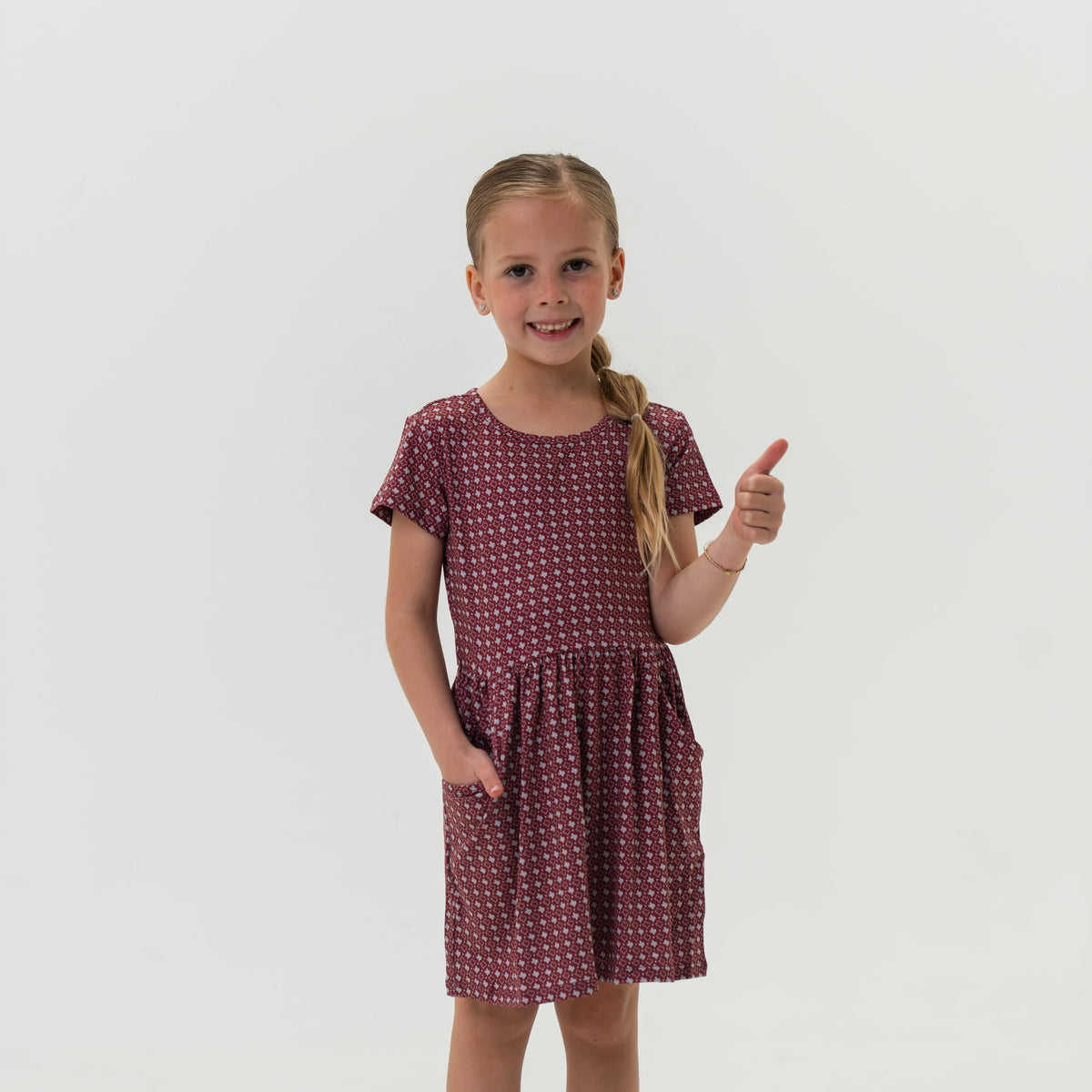 Youth Moxie Dress - Texas - Maroon & Grey