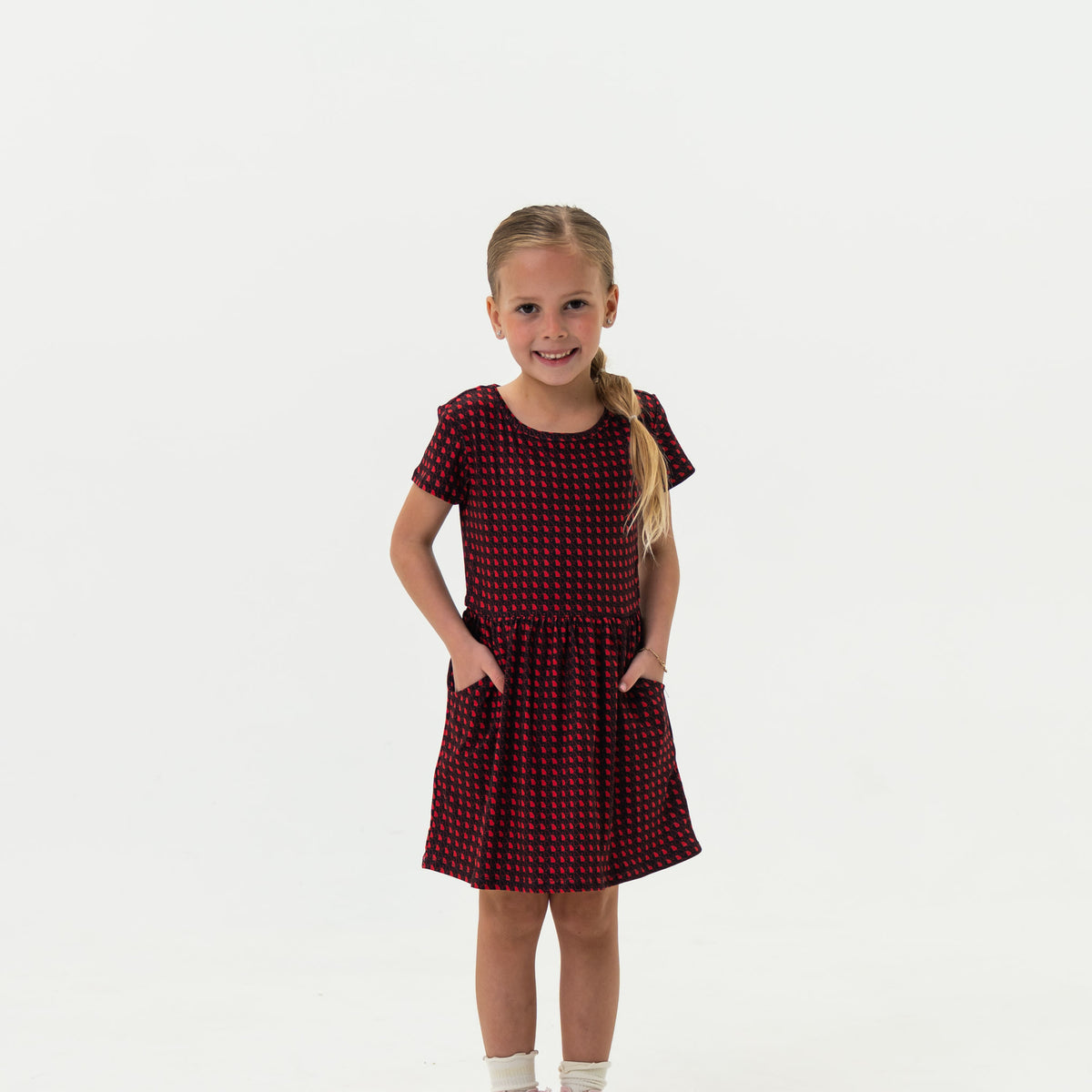Youth Moxie Dress - Georgia - Black & Red