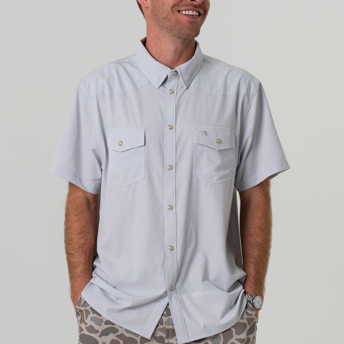 Performance Western Shirt -  Light Grey