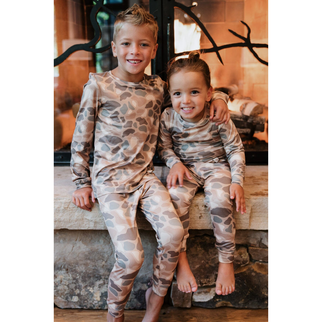 The Youth Performance Pajama Set- Classic Deer Camo main image 1