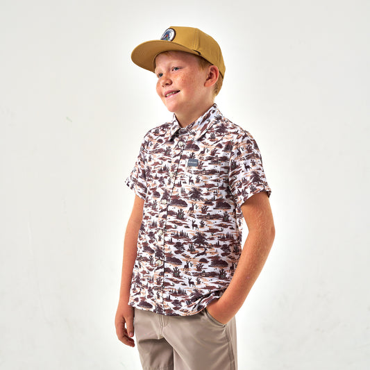 Youth Performance Button Up - Brush Country
