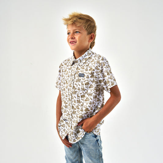 Youth Performance Button Up - Into The Wild