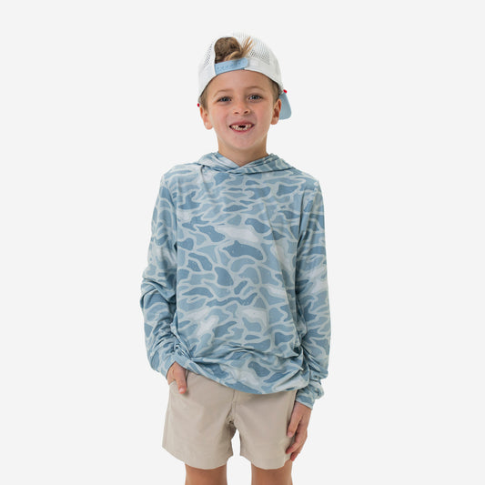 Youth Performance Hoodie - Seaside Camo