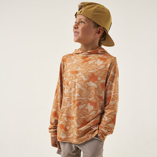Youth Performance Hoodie - Orange Texas Camo