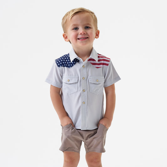 Youth Performance Western Shirt - All American