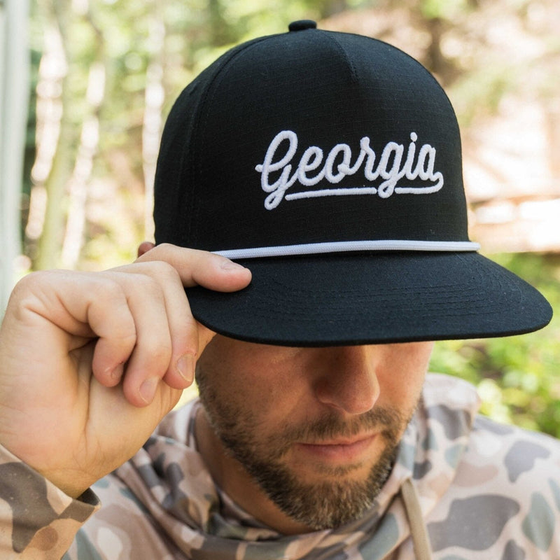 Cap - Georgia Script - Black - BURLEBO