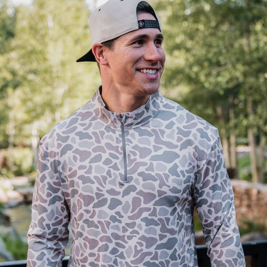 Performance Quarter Zip Classic Deer Camo BURLEBO
