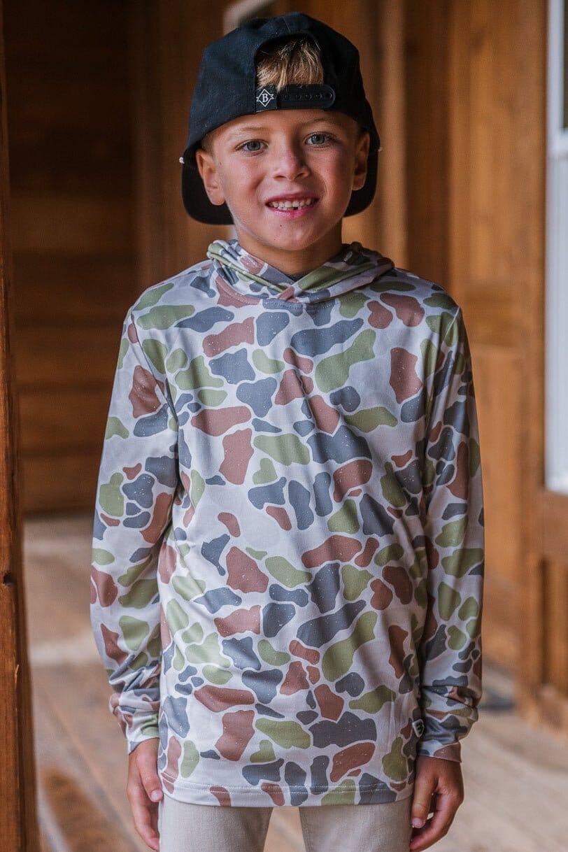 Youth Performance Hoodie Driftwood Camo BURLEBO