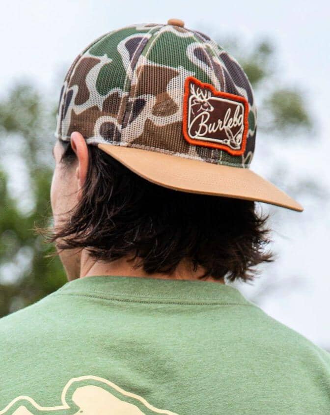 Burlebo Men s Camp Mesh Patch Snapback Cap