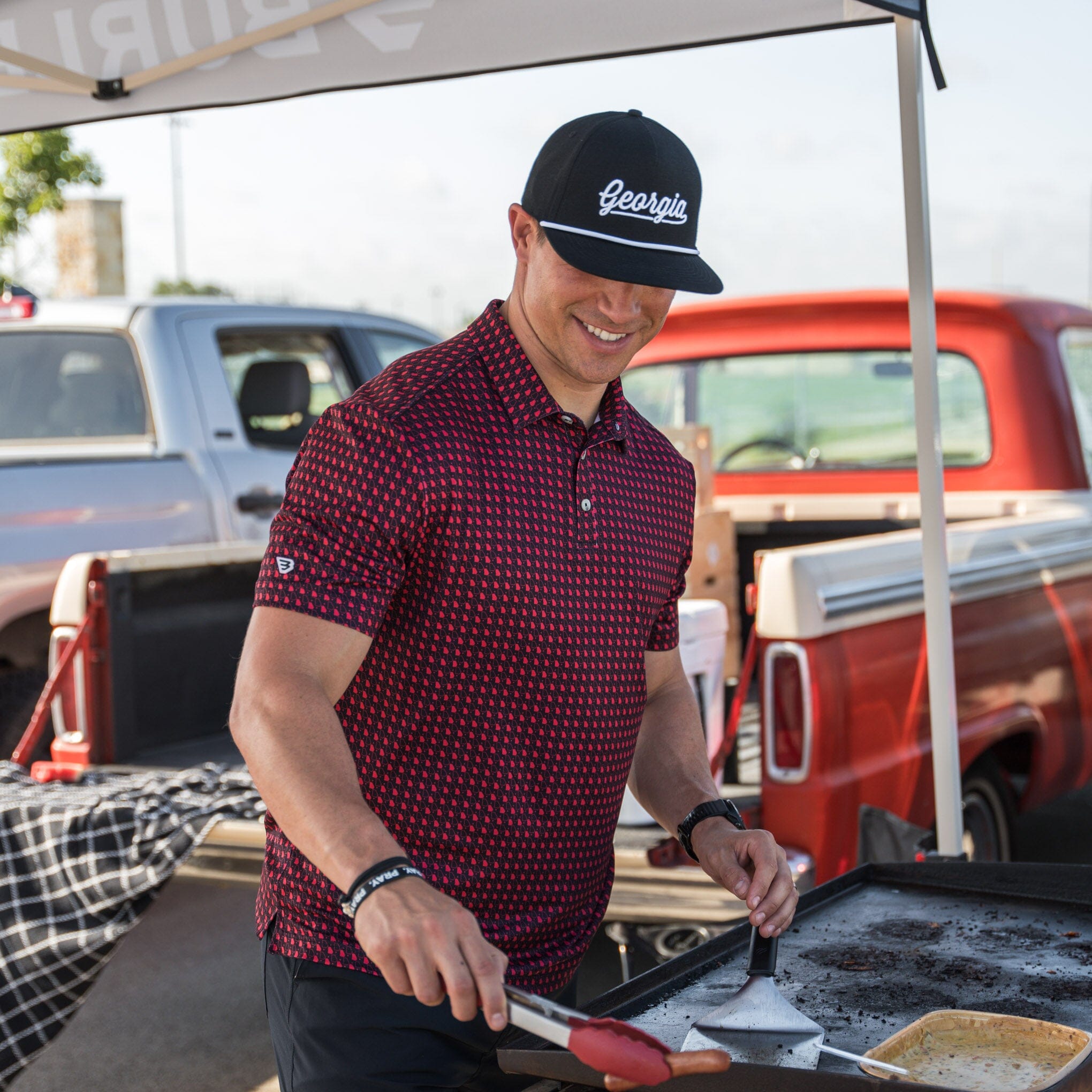 Performance Polo - Georgia - Black & Red – BURLEBO