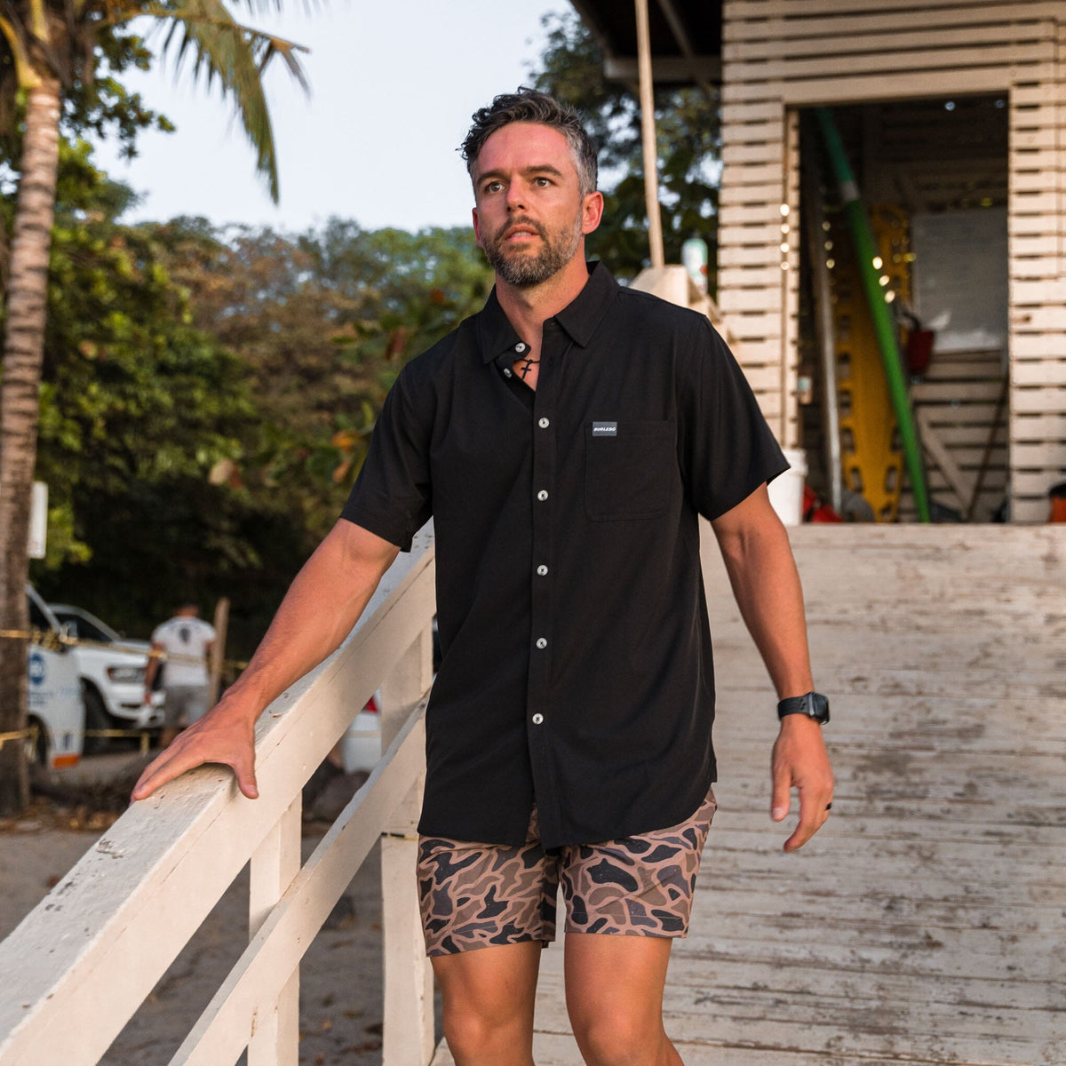 Performance Button Up - Heather Black