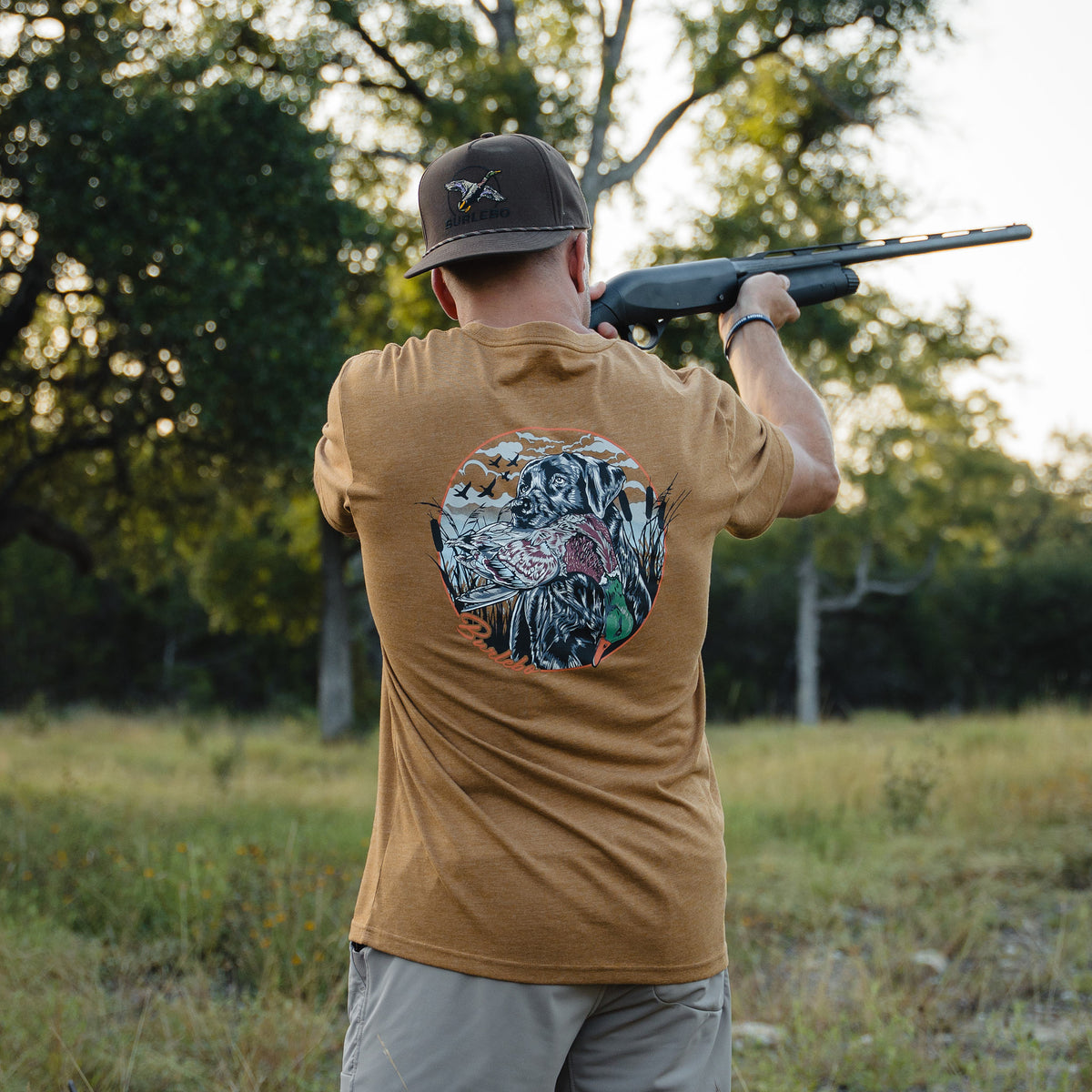 Short Sleeve Tee - Duck and Dog - Light Brown