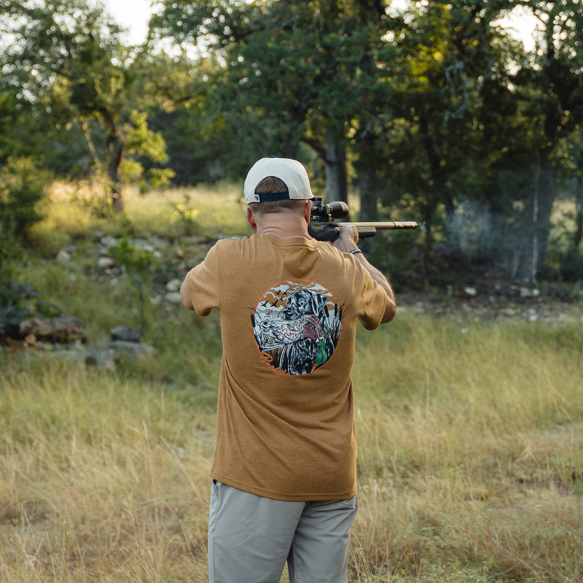 Short Sleeve Tee - Duck and Dog - Light Brown