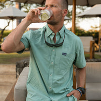 Performance Button Up - Ocean Swell
