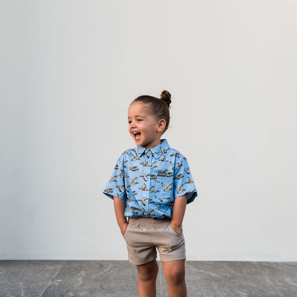 Burlebo- Boy’s Everyday Short -Cobblestone Khaki - Duck Hunt Pocket main image 1