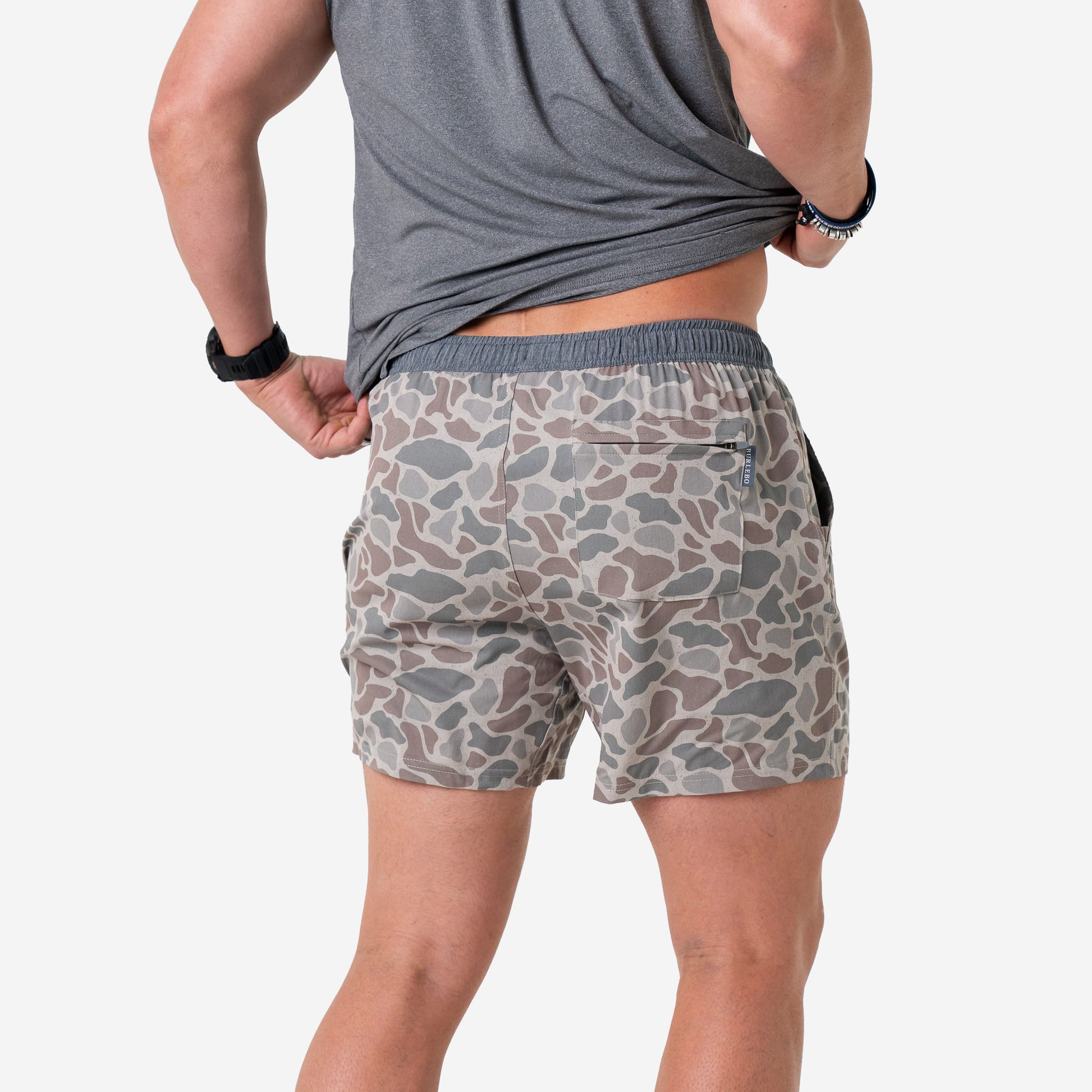 Athletic Short - Classic Deer Camo - Grey Liner