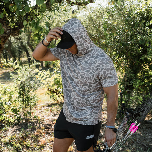 Short Sleeve Performance Hoodie - Classic Deer Camo