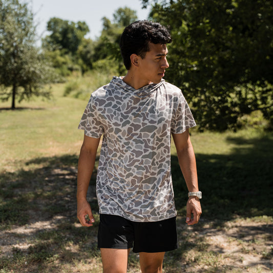 Short Sleeve Performance Hoodie - Classic Deer Camo