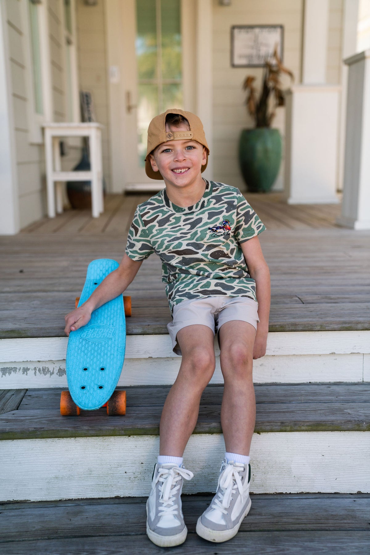 Burlebo - Everyday Shorts - Throwback Camo - Hunter Green Pocket main image 0