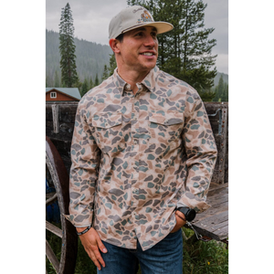 Cotton Twill Button Up - LS - Pintail Camo