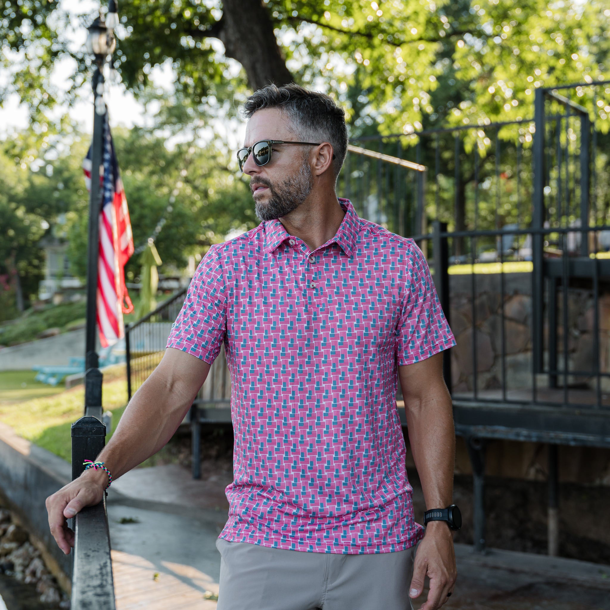 American Flag Performance Polo American Flag Performance Polo