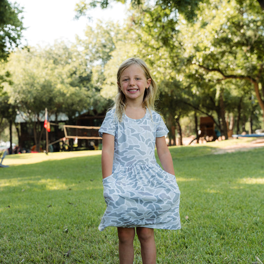 Youth Moxie Dress - White Camo