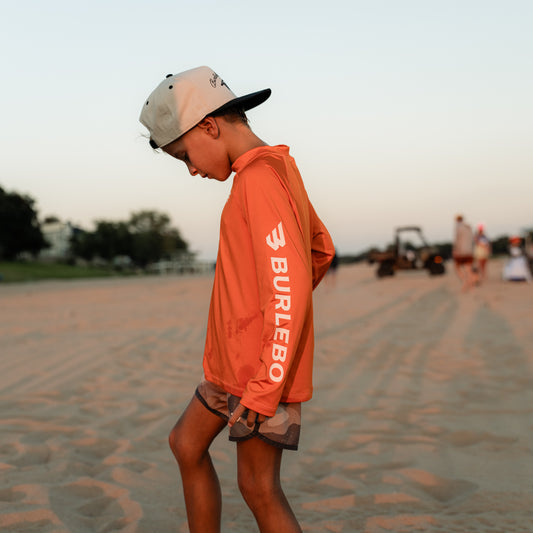 Youth Rash Guard - Orange and White