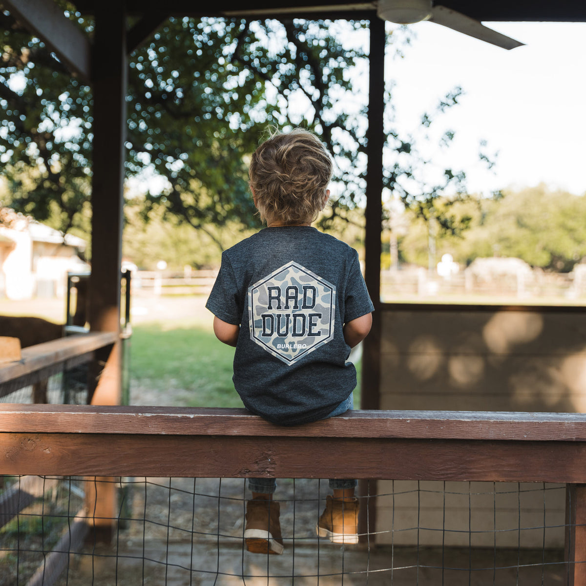 Youth - Short Sleeve Tee - Rad Dude Deer Camo - Heather Black