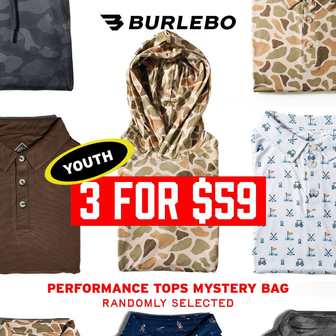 Mystery Bag - 3 YOUTH Performance Tops for $59