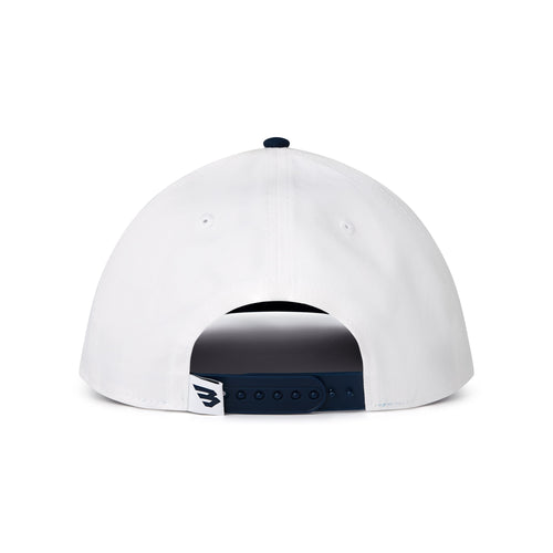Back of the Patriotic Flying B Logo Cap with navy snapback strap and small Flying B tag