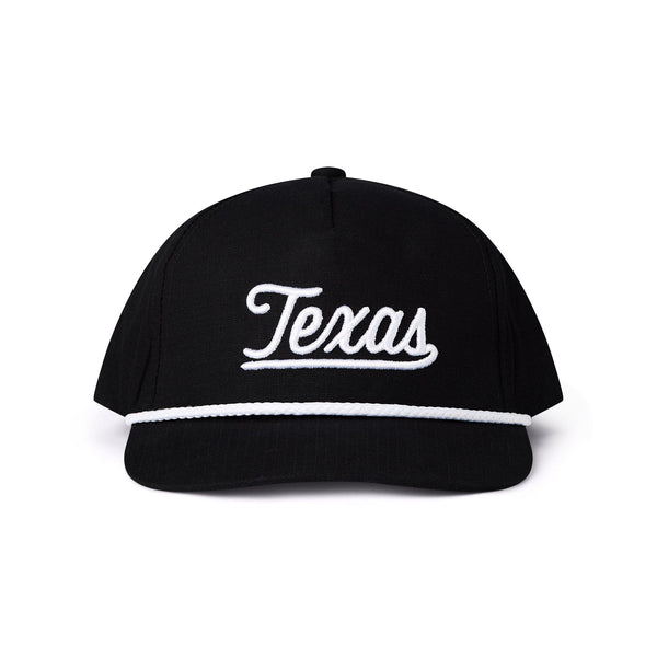 Texas Script Cap - Black | Texas Hat | BURLEBO