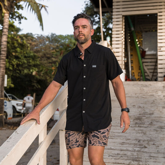 Performance Button Up - Heather Black