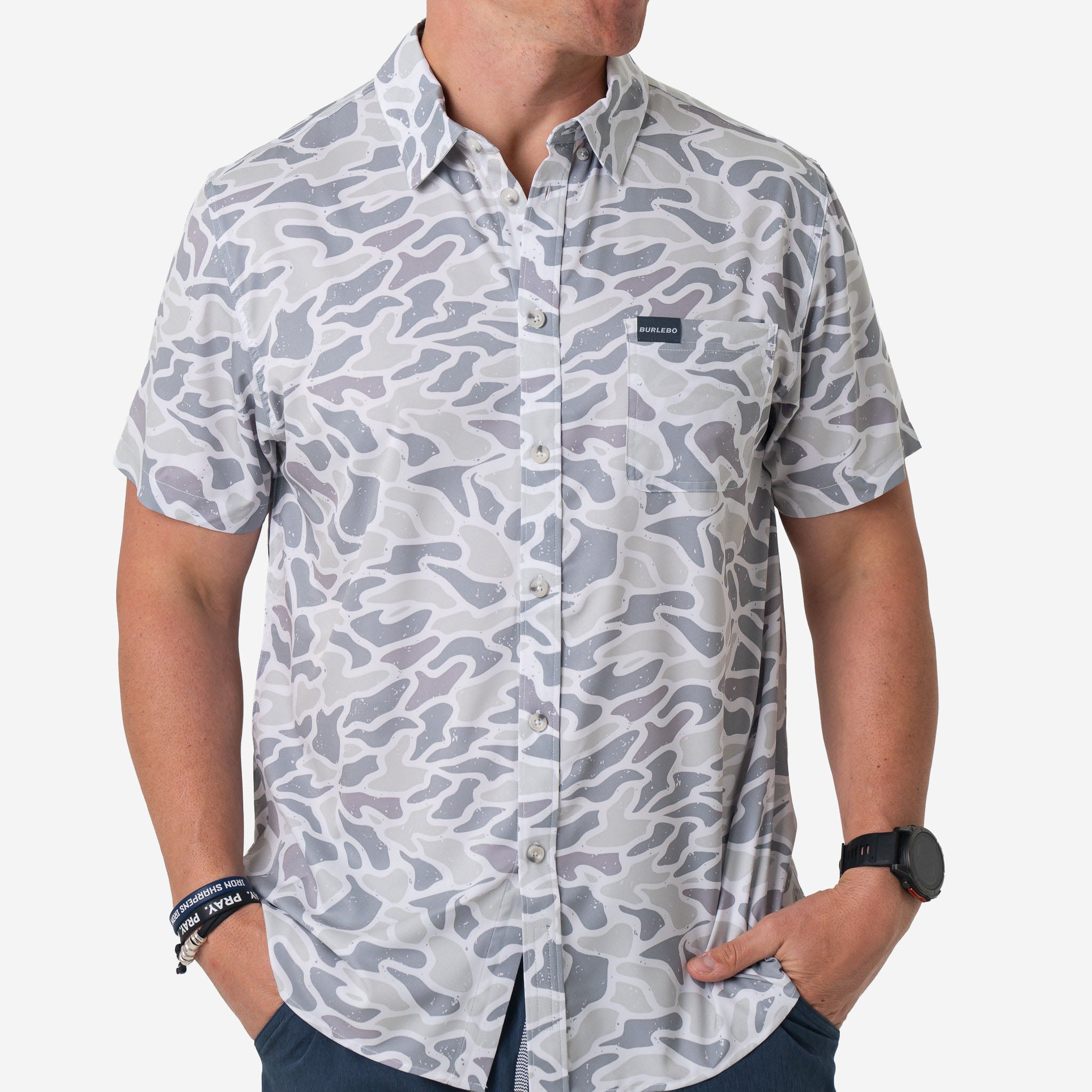 White Camo Performance Button Up White Camo Performance Button Up