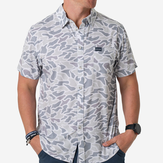 Performance Button Up - White Camo