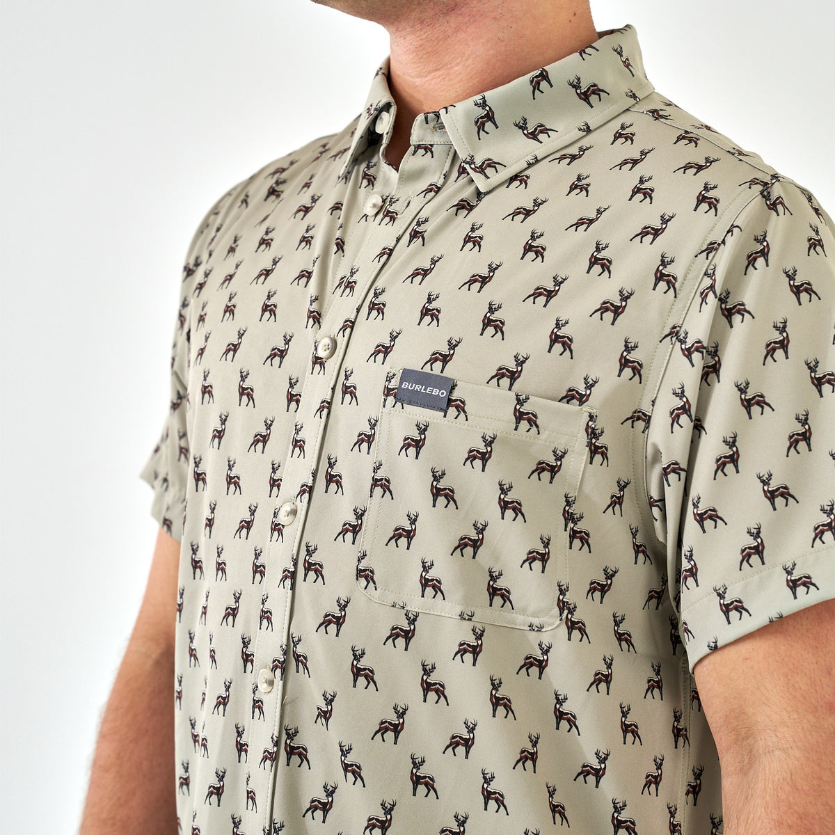 Performance Button Up - Whitetail Deer - Green