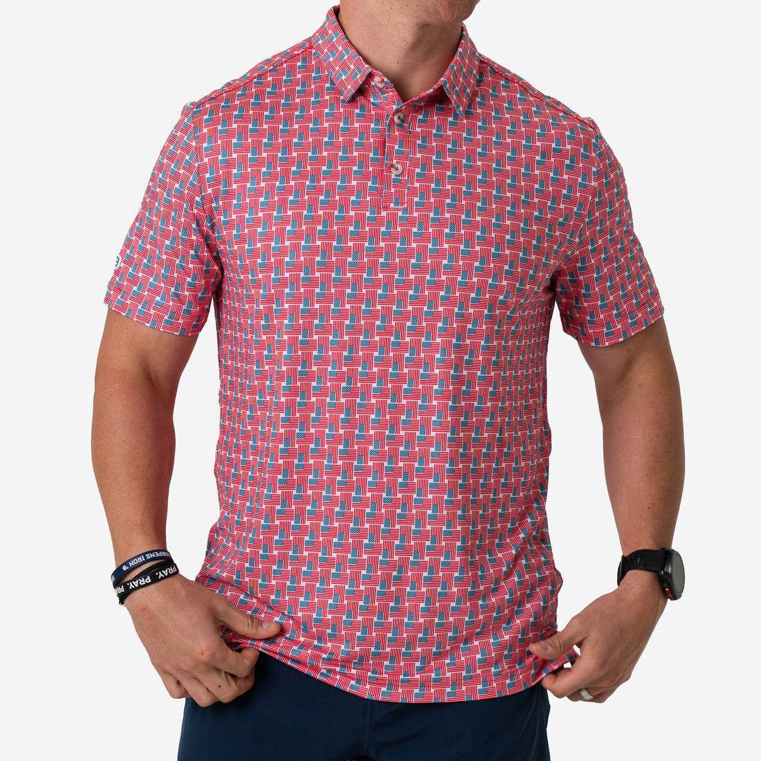 American Flag Performance Polo