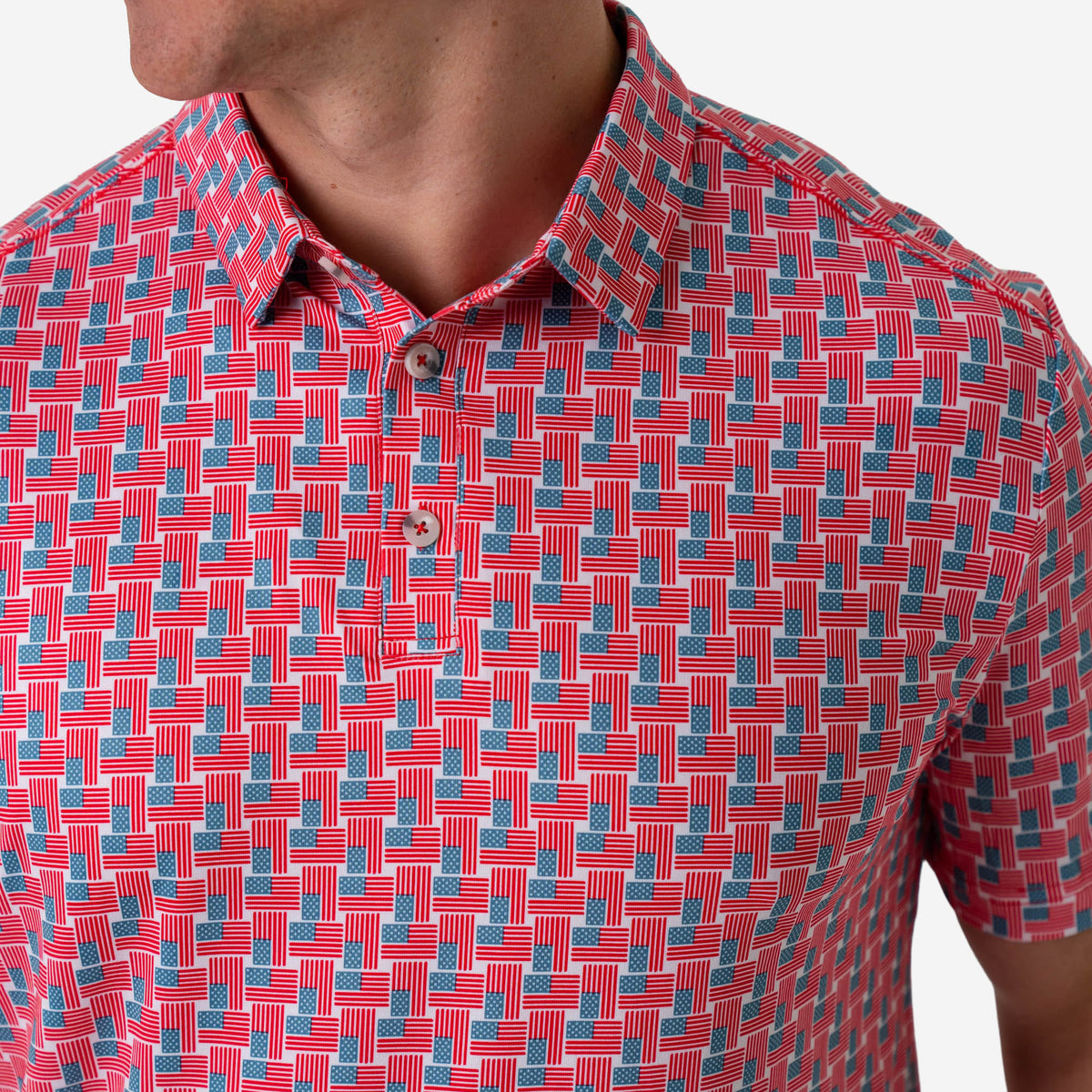 American Flag Performance Polo | Burlebo Medium American Flag Performance Polo | Burlebo Medium