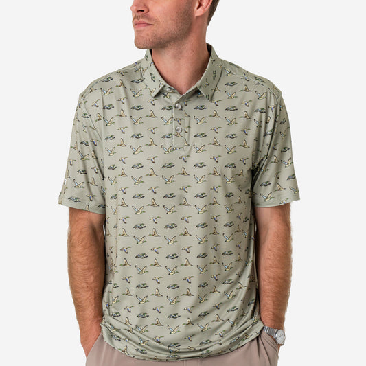 Father and Son Bundle - Performance Polo - Flying Ducks Green