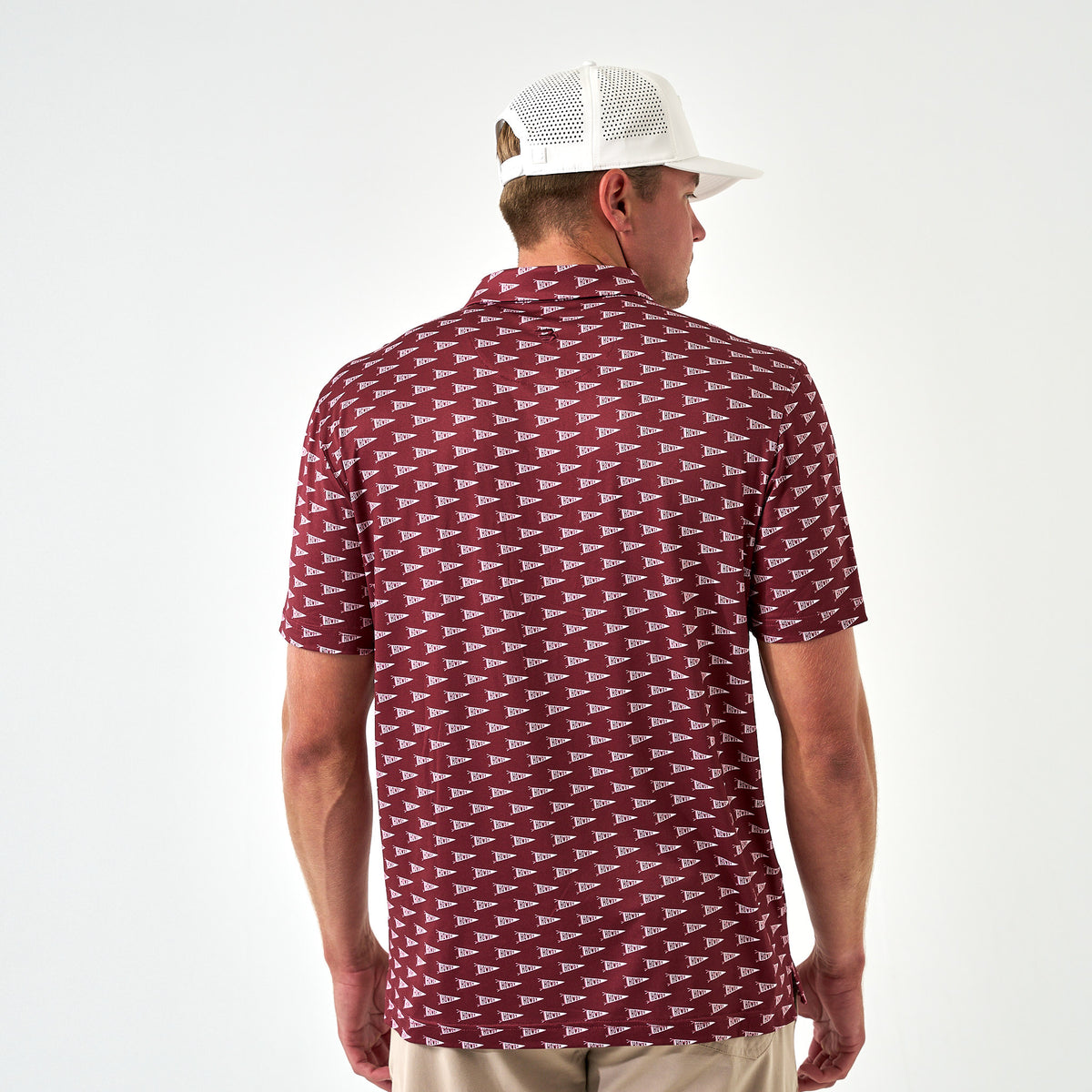 Performance Polo - Howdy Pennants - Maroon