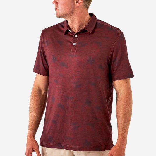 Performance Polo - Maroon Texas Camo