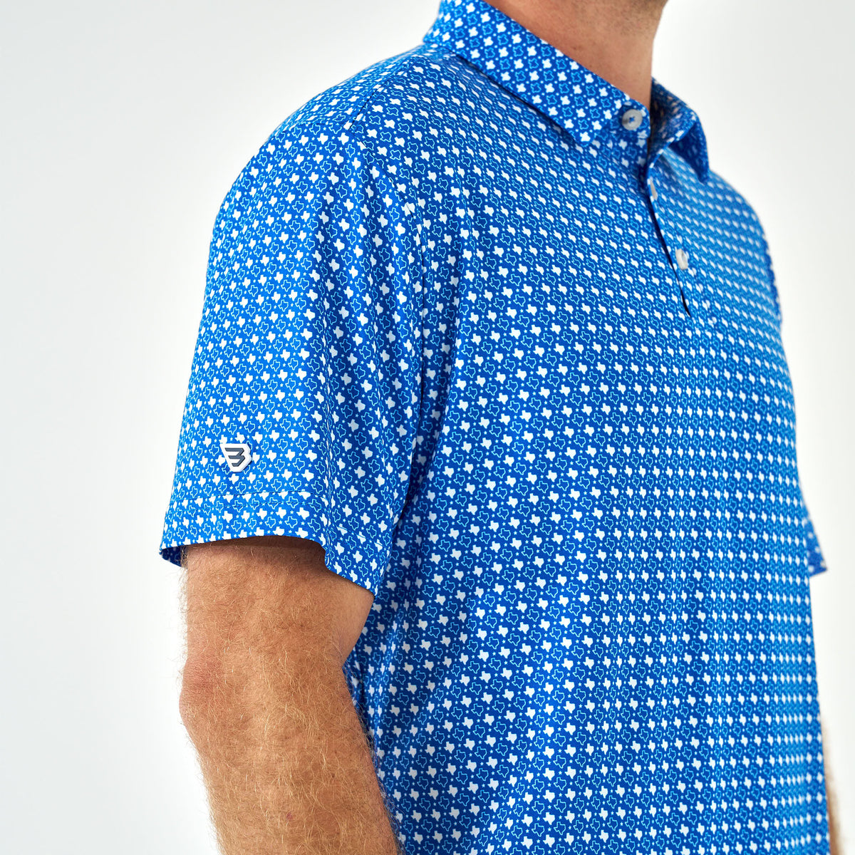 Performance Polo - Texas Blue & White