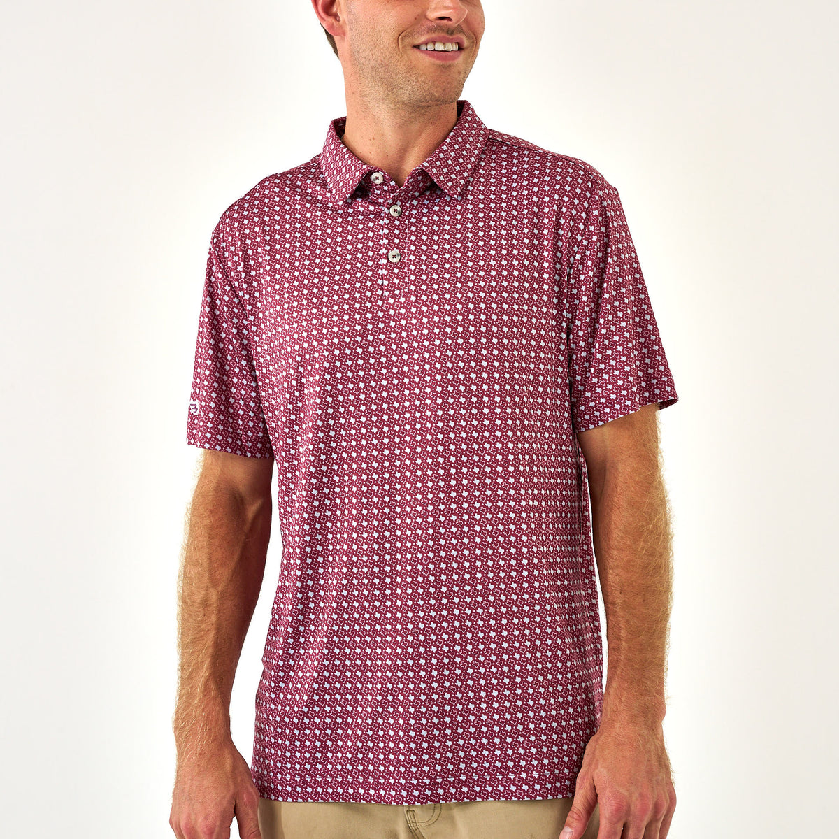 Performance Polo - Texas Maroon & Grey