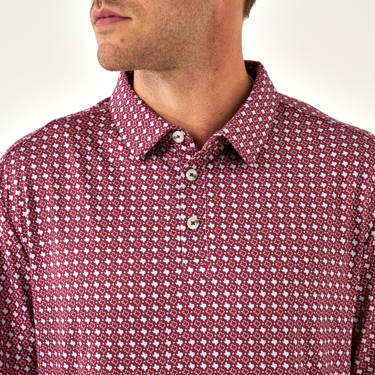 Performance Polo - Texas Maroon & Grey